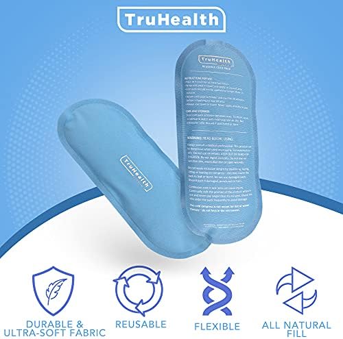 Pacote de gelo de gel reutilizável TruHealth - FSA HSA aprovou tamanho grande 4,5 x 9,5 para dor e lesões corporais, terapia