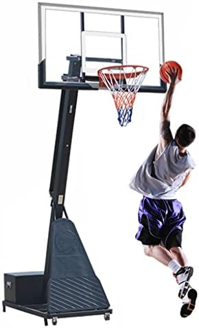 Aro de basquete com rodas para externo, sistema de basquete juvenil e gol, suporte padrão de basquete padrão de 8 a 10 pés