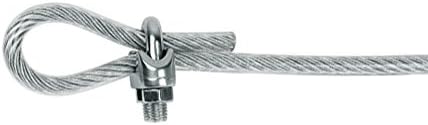 12 peças m5 aço inoxidável corda de cabo clipe clipe 3/16 clipe de cabo de corda de arame