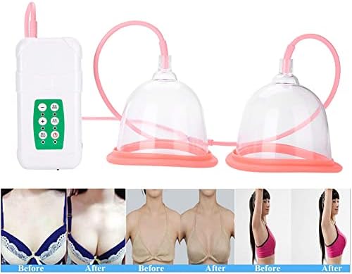 Máquina de ampliação do peito, poderoso massageador elétrico de vácuo duplo xícara de cobrança USB Aperfeiçoamento Aumente Mulheres Udder