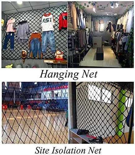 HappLignly Nylon Rede preta, escada de segurança NET NET CAT NET, escada infantil Rede anti-queda, rede de proteção contra varanda, rede de segurança de escalada, rede de cerca de jardim, rede de roupas de roupas de roupa de carga