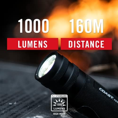 Coast Px1R 1000 lúmen recarregável foco lanterna LED, preto