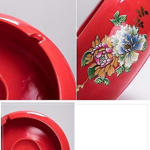 Cinzeiro de cerâmica de Walnuta, decoração retrô, decoração de decoração de casa personalizada cinzeira, vermelho