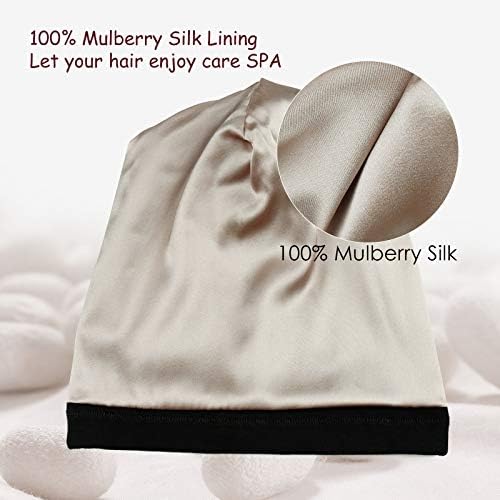 Mulberry Silk Setin Alinhado Cap para cabelos encaracolados Dreadlocks Tamanho da cabeça ajustável 18 -32 Unissex