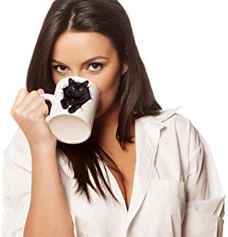 Caneca de café de gato preto - Caneca de café engraçado de cerâmica - Presente de amante de gato perfeito - canecas de café fofo presente - ótimo aniversário ou surpresa de Natal para amigo ou colega de trabalho, homens e mulheres