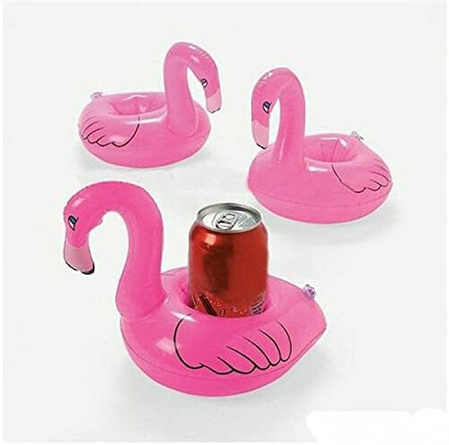 Mookeenona 2 pacote fofo flamingo flutuante bebida inflável pode suportar banheira de banheira infantil brinquedo
