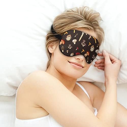 Todos os tipos de cogumelos máscaras de olho macias com correia leve ajustável confortável para dormir para dormir