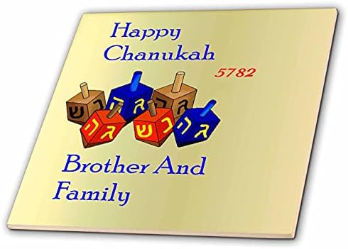 Imagem 3drose de feliz chanukah irmão e família com dreidels azuis - azulejos