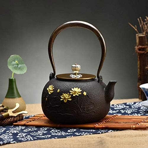 Simplicidade criativa japonesa Tetsubina de ferro fundido de ferro fundido TEAPOT TETTEL TEATTEL TEATTLE DRILO JAPOLINE DRILO DRILAFLY LOTUS BEAPOT 1200ML de alta capacidade Acessórios para chá de chaleira, LSXYSP