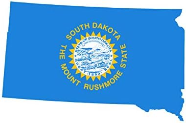 Fagraphix Sul da bandeira em forma de Dakota do Sul Adesivo Auto -adesivo Decalque de vinil SD - 1,25 de largura