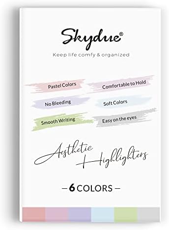 Highlighters estéticos de paraquedas com ponta macia de cinzel, marcadores da Bíblia com cores variadas, cores pastel