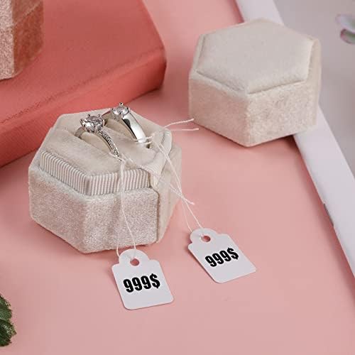 Aiex Preço Tags com corda, 500pcs Marcando tags de joias preços tag gravável tags de rotulagem em branco Exibição de
