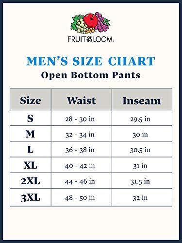 Fruto do Loom Men's Sofspun Fleece Open Bottom Sweatpante