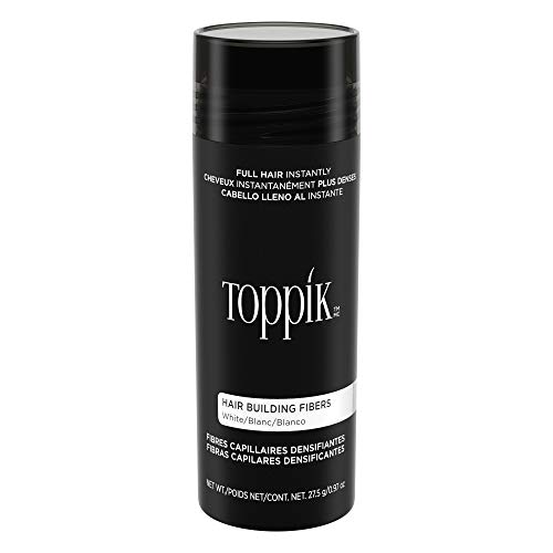 Toppik Hair Building Fibers, branco, 27,5g, preencha cabelos finos ou desbotados, cabelos instantaneamente mais grossos