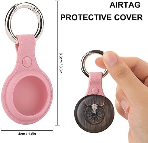 Caixa de TPU do crânio de touro vintage para airtag com o chaveiro de proteção contra tag tag de tag rastreador de tag rastreador para chaves backpack animais de estimação bagagem