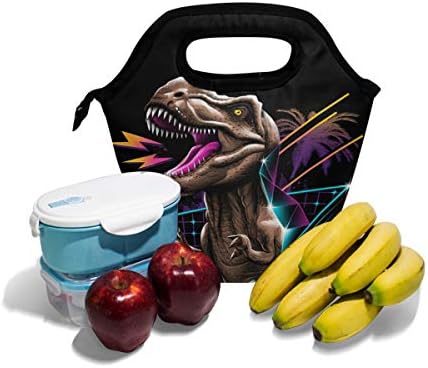 VIPSK Lunchag Bag Metal Tyrannosaurus Rex Lancheira, Bolsas de almoço à prova d'água ao ar livre Piquenique para piqueniques