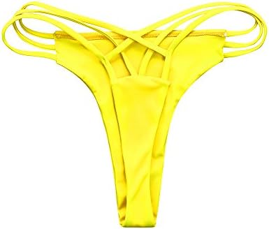 Mulheres Bottoms Sexy Bothiness Biquíni de banho V-Back Cross Cross Cracek Thong Solid Swim Turnks Solid Swimsuit Thong