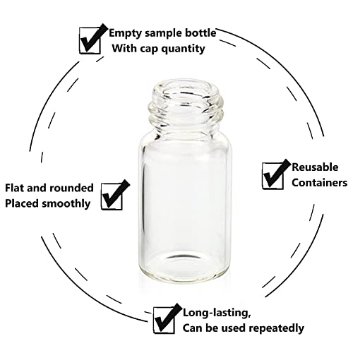 Voal de amostra de vidro transparente de 20 ml, amostra de amostra de líquido garrafa de vidro, frasco de vidro de armazenamento de