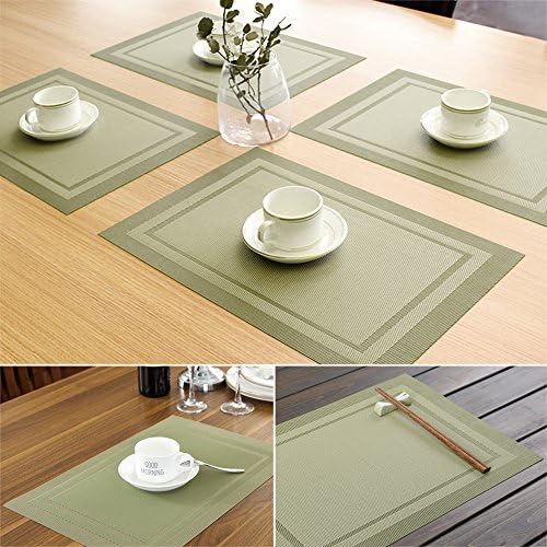 Ihuixhenhe placemats, placemats para mesa de jantar conjunto de 4, tapetes de mesa de PVC laváveis ​​resistentes ao calor