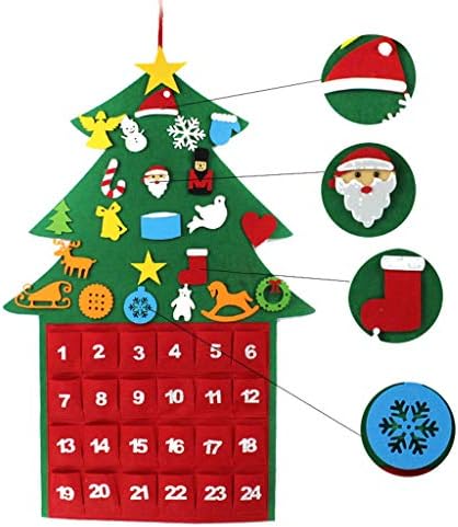 Calendário Felts de Natal Decorações Advento com Natal Grandes bolsos decoração de casa Decorações do manto de inverno