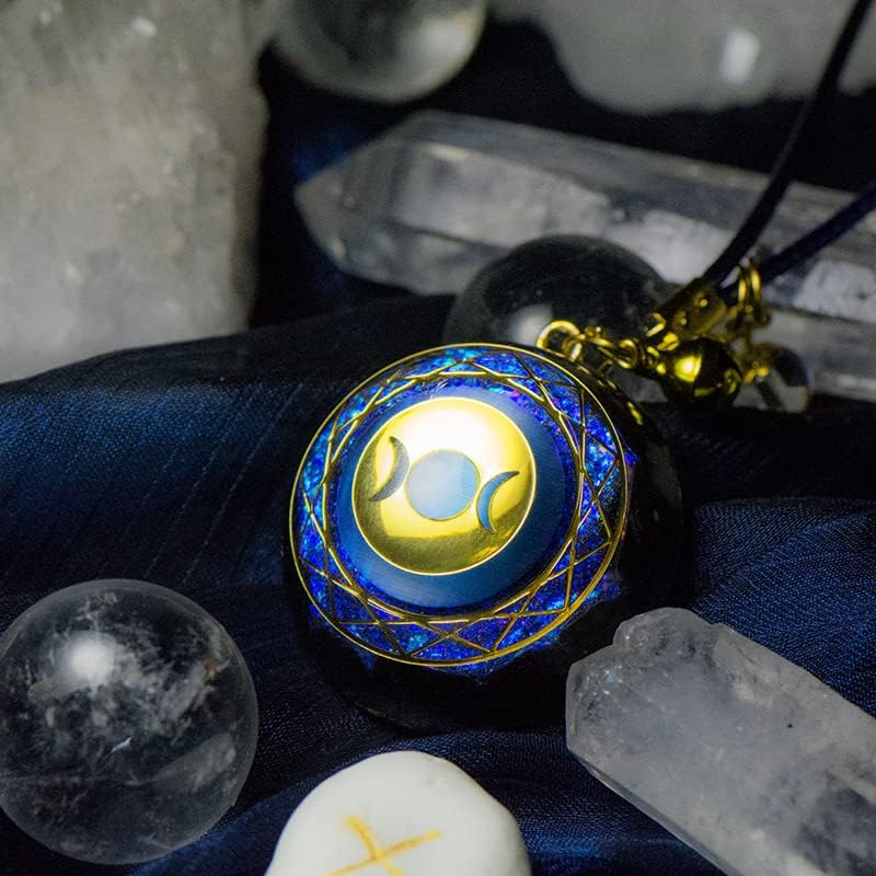 Orgono Pingente com cordão ajustável 7 Chakra Stones Colar para proteção de energia eletrônica e espiritual Chakra-Chakra-Cura-Emocional Purificação Corporal Confiança-Positividade