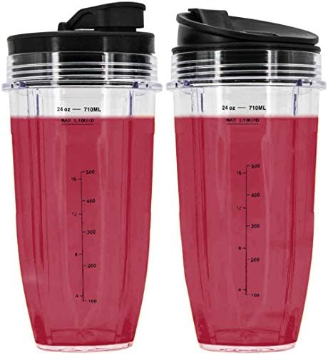 Cups de 24 onças compatíveis para copos de substituição NUTRI NINJA PRO com tampa SIP e Seal, compatível com BL450 BL454 BL456,
