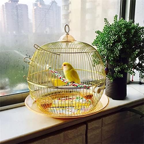 Lepsjgc gaiola de pássaro pet redond metal gaiola decorativa de gaiola ornamental de gaiola de gaiola de gaiola para animais de estimação