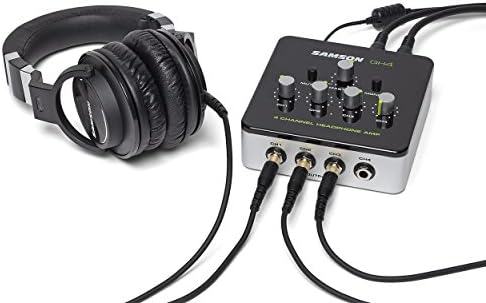Samson QH4 amplificador de fone de ouvido de estúdio de 4 canais, preto/prata