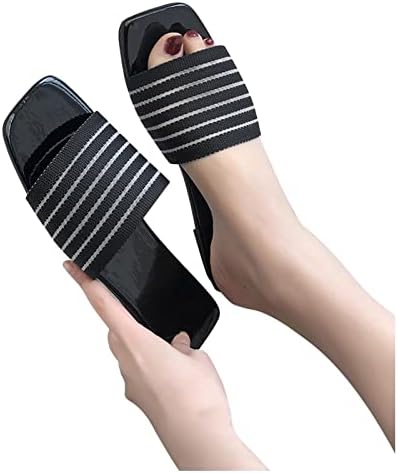Chinelo de verão para mulheres moda sapatos casuais deslizam chinelos planos ao ar livre de pé de banda de banda de pé de dedo do dedo do pé para senhora