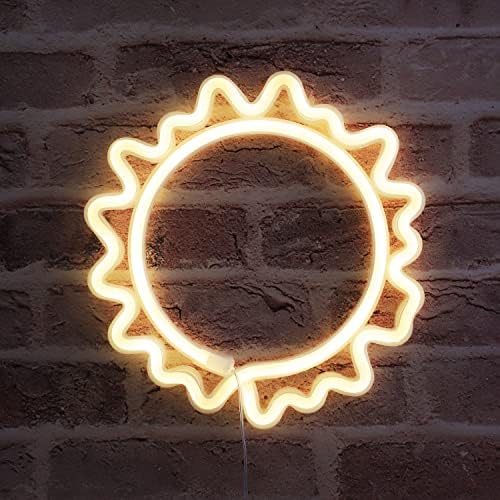 Sun Neon assina luzes de Natal, luzes de néon LED lâmpadas de formato de sol para casa, parede, natal, sala de viveiro, decoração