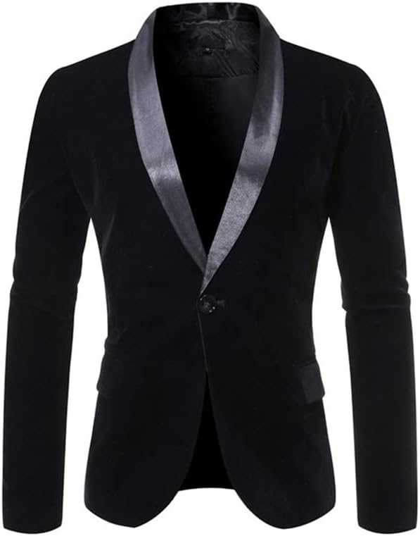 Mens Velvet Blazers Moda Terne Black Slim Fit Tuxedos Jackets Velor Sport Casacos para o jantar de baile de casamento