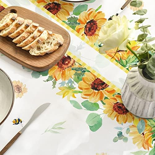 Horaldaily Summer Spring Tolera de mesa de 70x70 polegadas redonda, tampa da mesa de girassol em aquarela para decoração de jantar