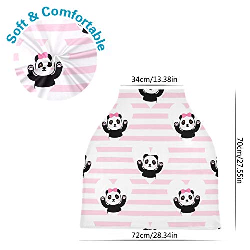 Casal Capace Cute Panda Baby Car Seat Covers - Lenço de enfermagem de enfermagem do dossel de carrinho, para baixo, para menino