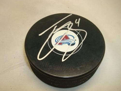 Tyson Barrie assinou o Colorado Avalanche Hockey Puck Autografado PSA/DNA CoA 1A - Pucks autografados da NHL