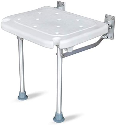 Uongfi dobrável cadeira de chuveiro flip-up parafusar assentos de banheira montada na parede banheira de cadeira com orifícios de