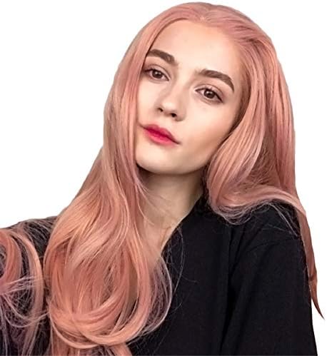 Andongnywell Long Wave Lace Front Wigs para mulheres perucas sintéticas resistentes às perucas de calor para fantasia de festa diária