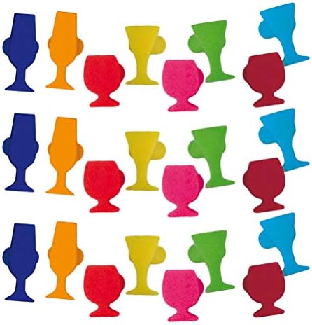 Marcadores de encantos de vidro de vinho doool, 24pcs de vidro de vidro de silicone de 24pc.