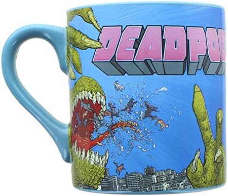 Deadpool Marvel Comics Melhor caneca de cerâmica Ever Ever Ceramic Caneca | Copo de café sem BPA para café expresso, chá, cacau | Detém