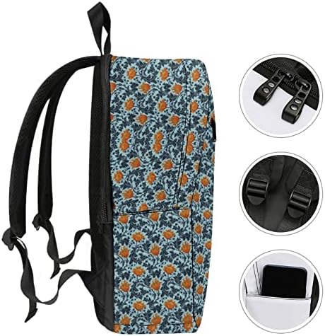 William Morris Anemone Travel Backpack Printa Padrão Daypack Sacos de ombros casuais com compartimentos para homens Escola Mulheres