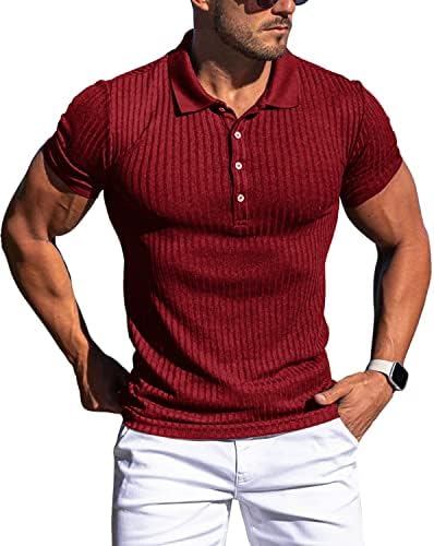 Camisas de pólo muscular para homens magro de manga curta camisas de golfe homens camisas seca camisetas casuais roupas elegantes