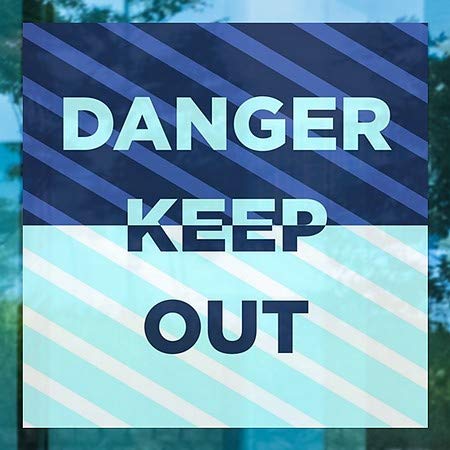 CGSIGNLAB | Dangers de perigo -Stripes Blue Janela se apega | 24 x24