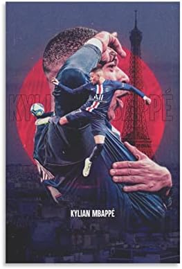 Nitdodi Football Stars Kylian Mbappe Canvas Poster Paris Saint-Germain Art Wall Bedroom Decoração 12in × 18in