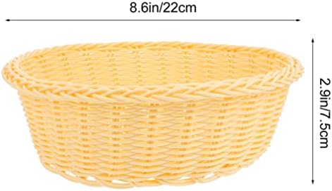 Ultnice 2pcs Plastic Basket Basket tigela de cesta de legumes drenando a lavadora de cestas de pão de cesta de pão que serve bandeja para a cozinha domiciliar boho decoração bege