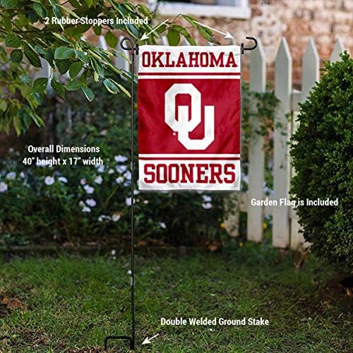 Oklahoma Sooners Bandeira do jardim com suporte