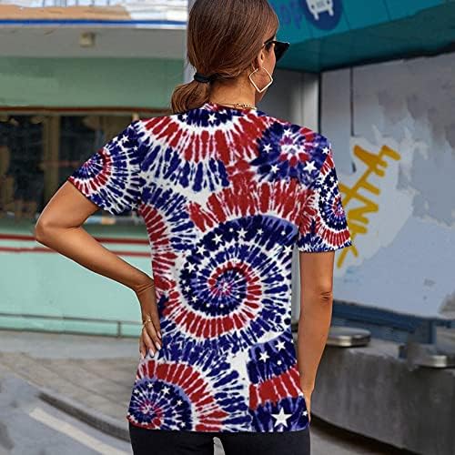 Henley White Shirts for Women Womens Casual America Flag PRIMA
