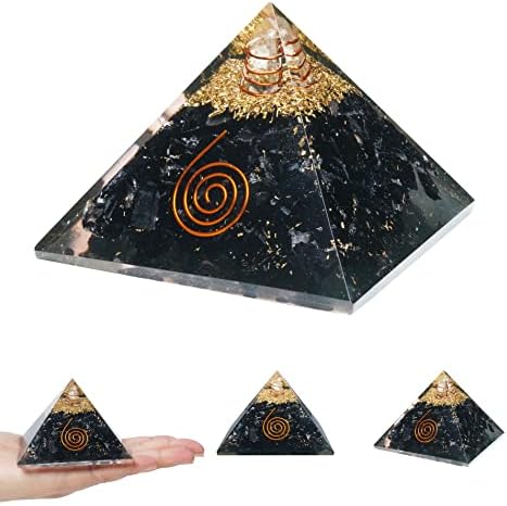 Crocon Black Turmaline Orgone Pirâmides Cura Orgone de Pedra Gemida Pirâmide Pirâmide Reiki CHAKRA CHAKRA Coleção de adivinhação Organizar o aplicativo de 2,5 polegadas iluminado por 2,5 polegadas.