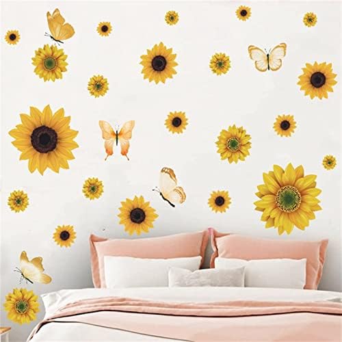 Adesivos para amantes de livros adesivos de girassol na parede de borboleta sala de estar quarto decoração de pvc decoração