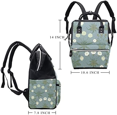 Mochila VBFOFBV Backpack, grandes sacolas unissex, pacote de viagens multiuso para os pais, margaridas verdes cinza verde