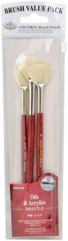 Royal Langnickel Bristle Brush Set Value Pack, 3-Pack