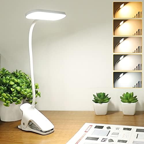 Clip on Light Reading Lights, 36 LED USB Desk Lamp com 5 cor 5 Brilho, Luz de Cramp de Proteção para Proteção, Perfeito para Iluminação